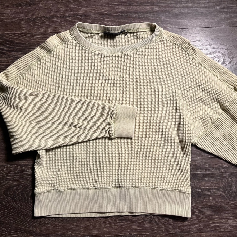 Out From Under Chartreuse Waffle Knit Long Sleeve Sweater